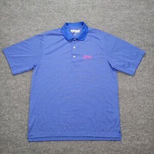 Donald Ross Polo Shirt Mens XL Blue Striped Golf Casual Bonifay Country‎ Club